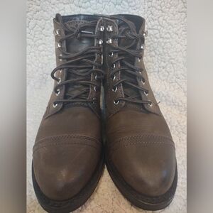 Thursday Boot Co. Everyday Brown Leather Captain Lace Up Ankle Boots Size 6